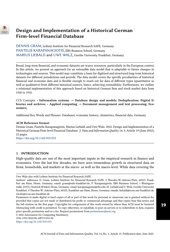 Paper: Design and Implementation of a Historical German Firm-level Financial Database